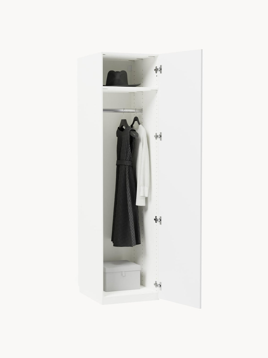Charlotte Modular Hinged Door Wardrobe, 50 cm Wide, in various sizes