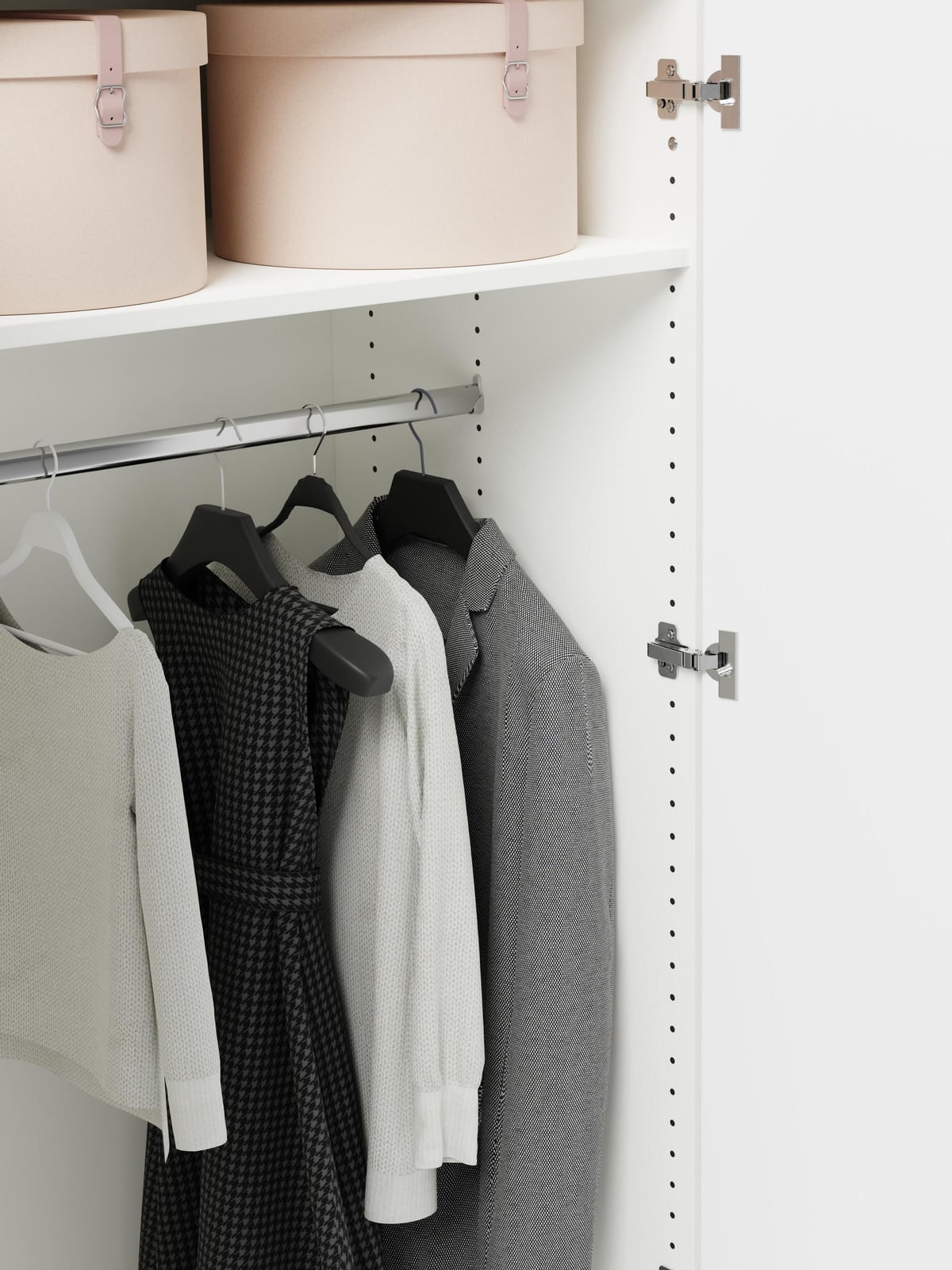 Charlotte Modular Hinged Door Wardrobe, 50 cm Wide, in various sizes