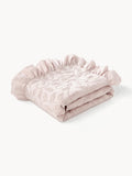 Clara Structured Cotton Blanket with Ruffles and Floral Pattern