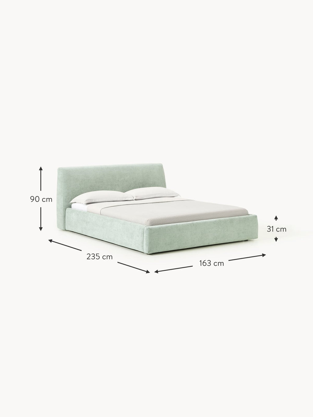 Cloud Upholstered Bed with Storage