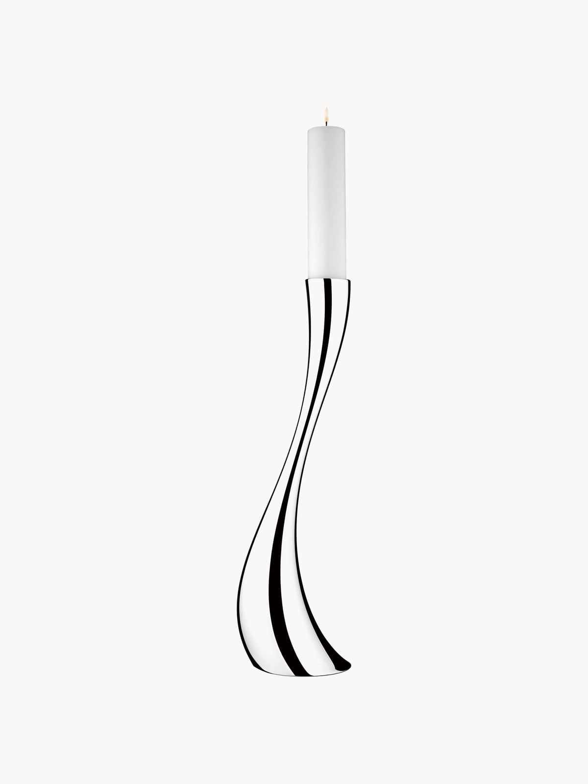 Cobra Stainless Steel Candle Holder in An Organic Shape, H 60 cm