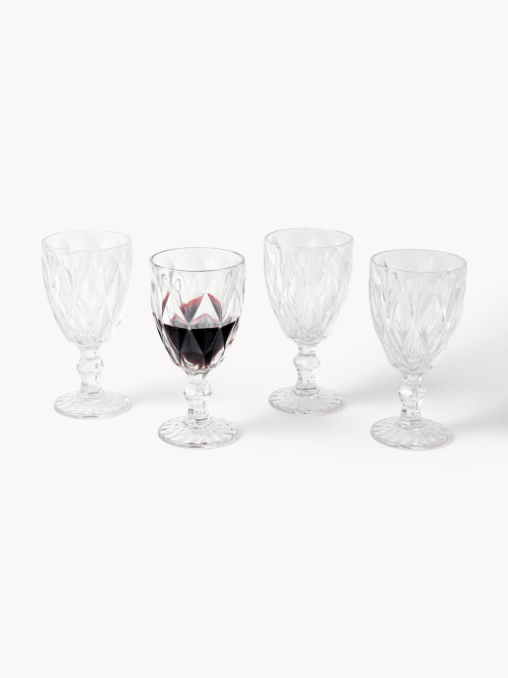 Colorado Wine Glasses with Embossed Pattern, Set of 4