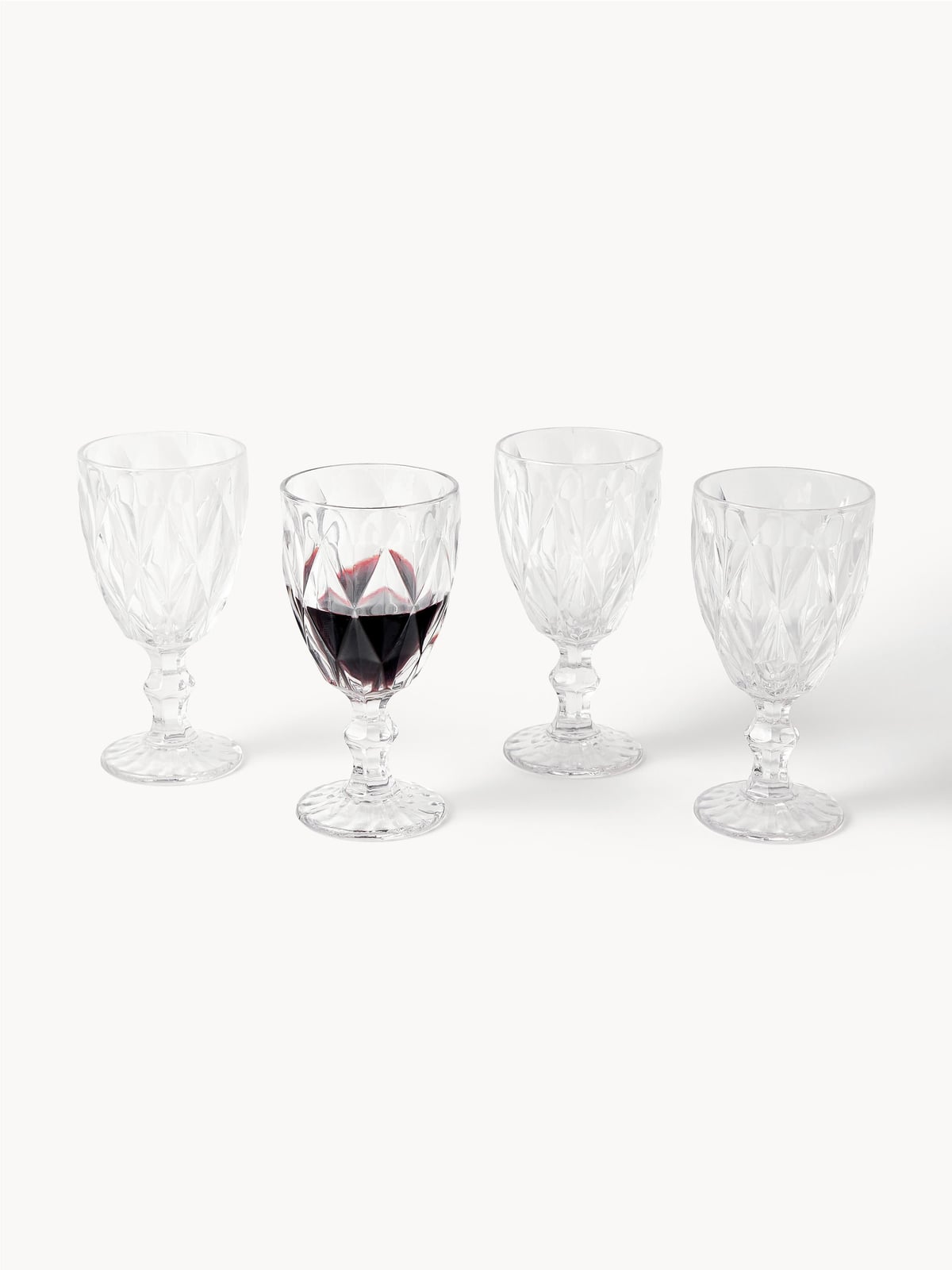Colorado Wine Glasses with Embossed Pattern, Set of 4