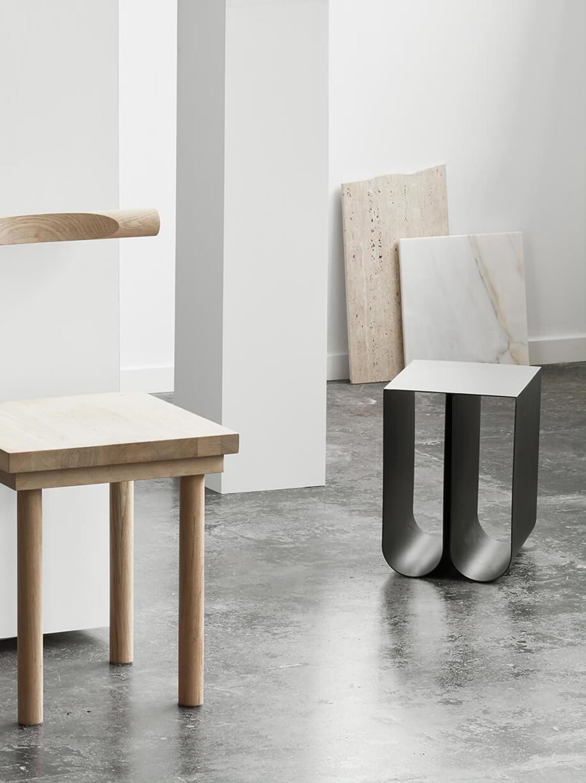 Curved Metal Side Table