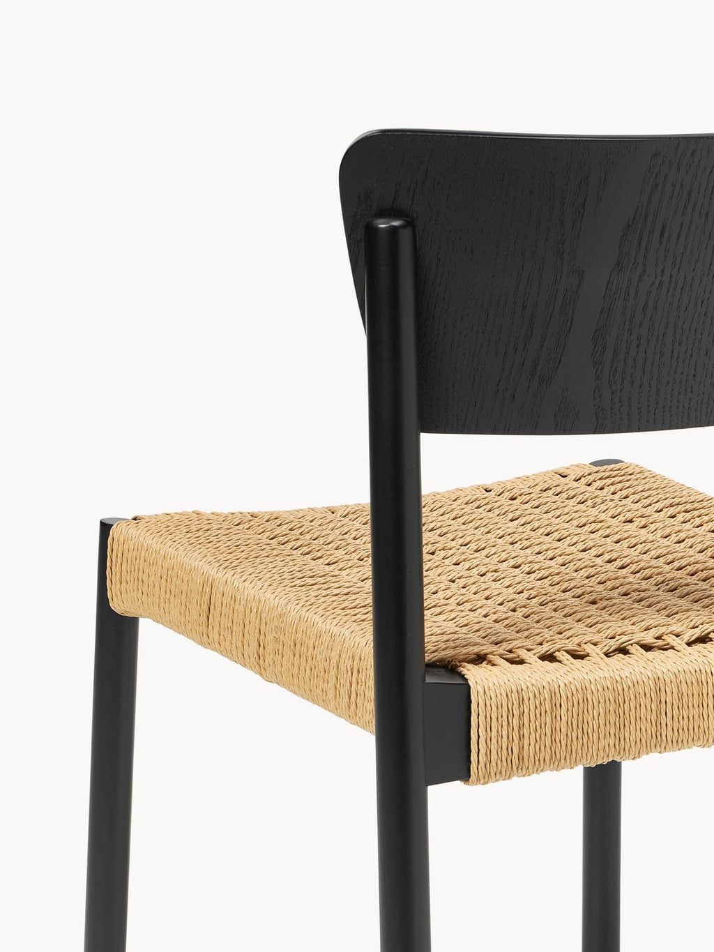 Danny Wooden Dining Chairs with Rattan Seat, Set of 2