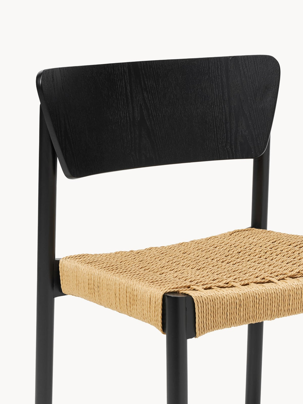 Danny Wooden Dining Chairs with Rattan Seat, Set of 2