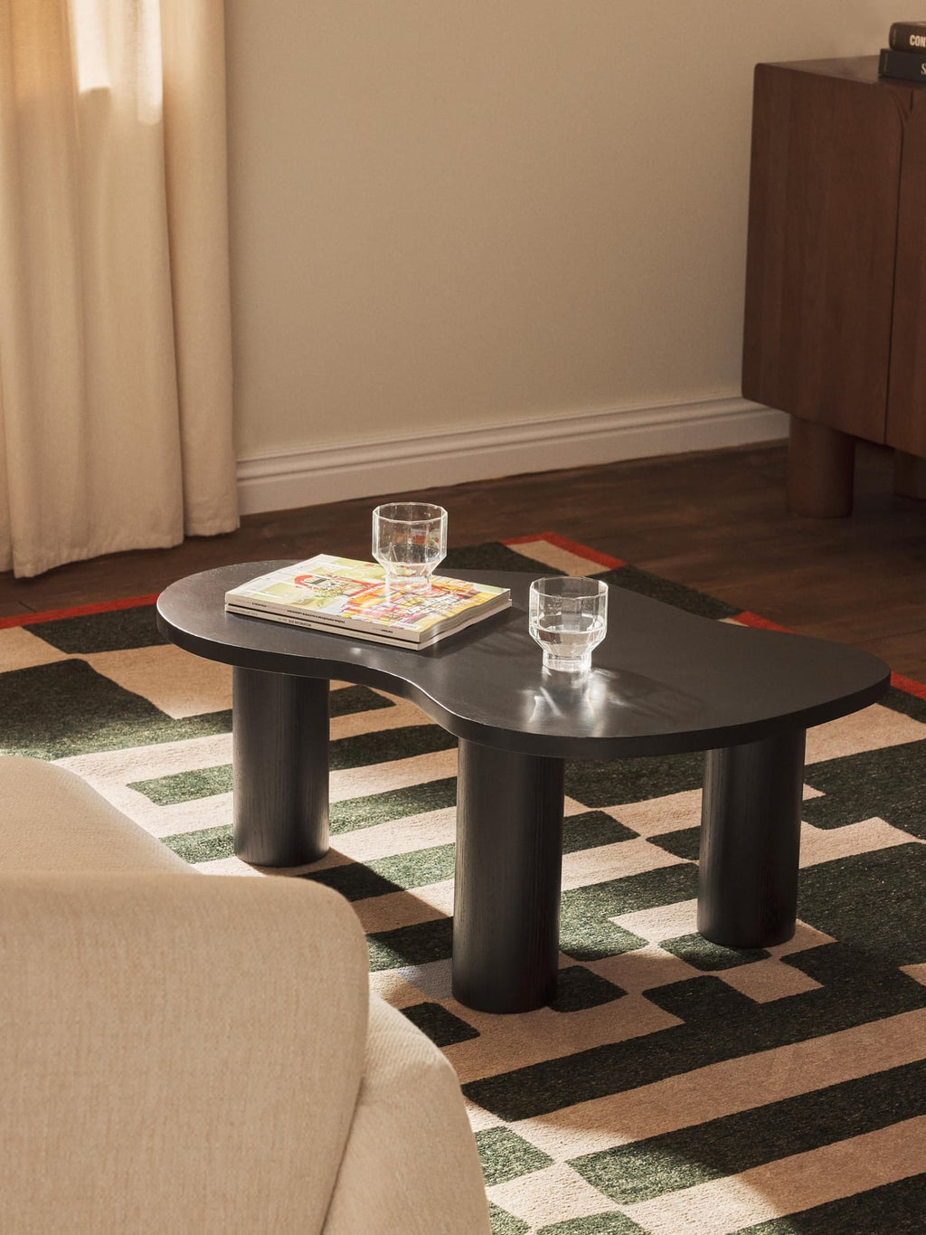 Didi Oak Wood Coffee Table in Organic Shape