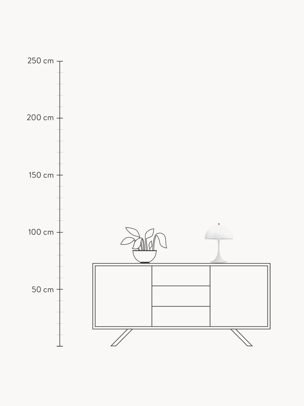 Dimmable Portable LED Table Lamp Panthella 250, Design Verner Panton