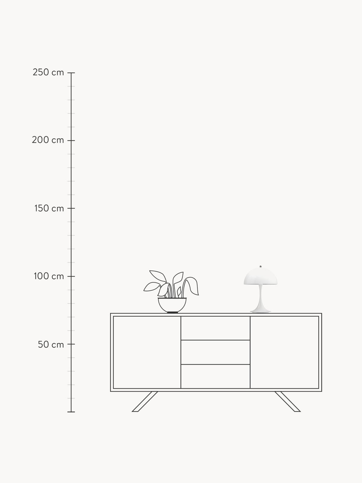 Dimmable Portable LED Table Lamp Panthella 250, Design Verner Panton