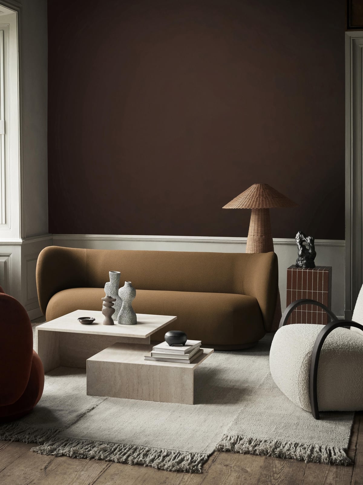 Duo Travertine Coffee Tables Distinct Grande, Set of 2