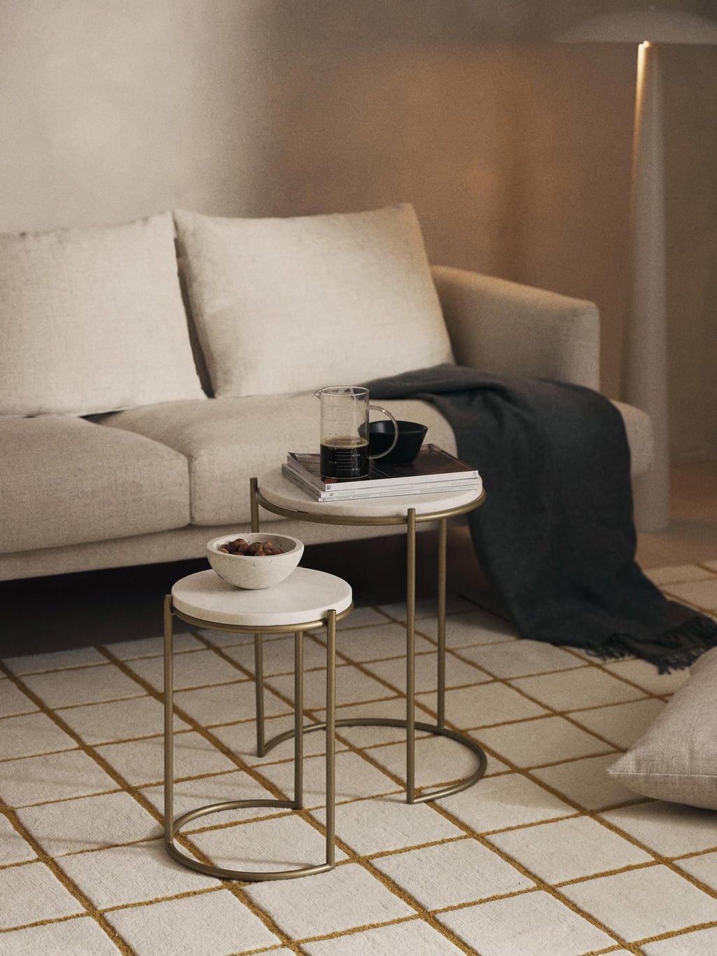 Ella Marble Side Tables, Set of 2