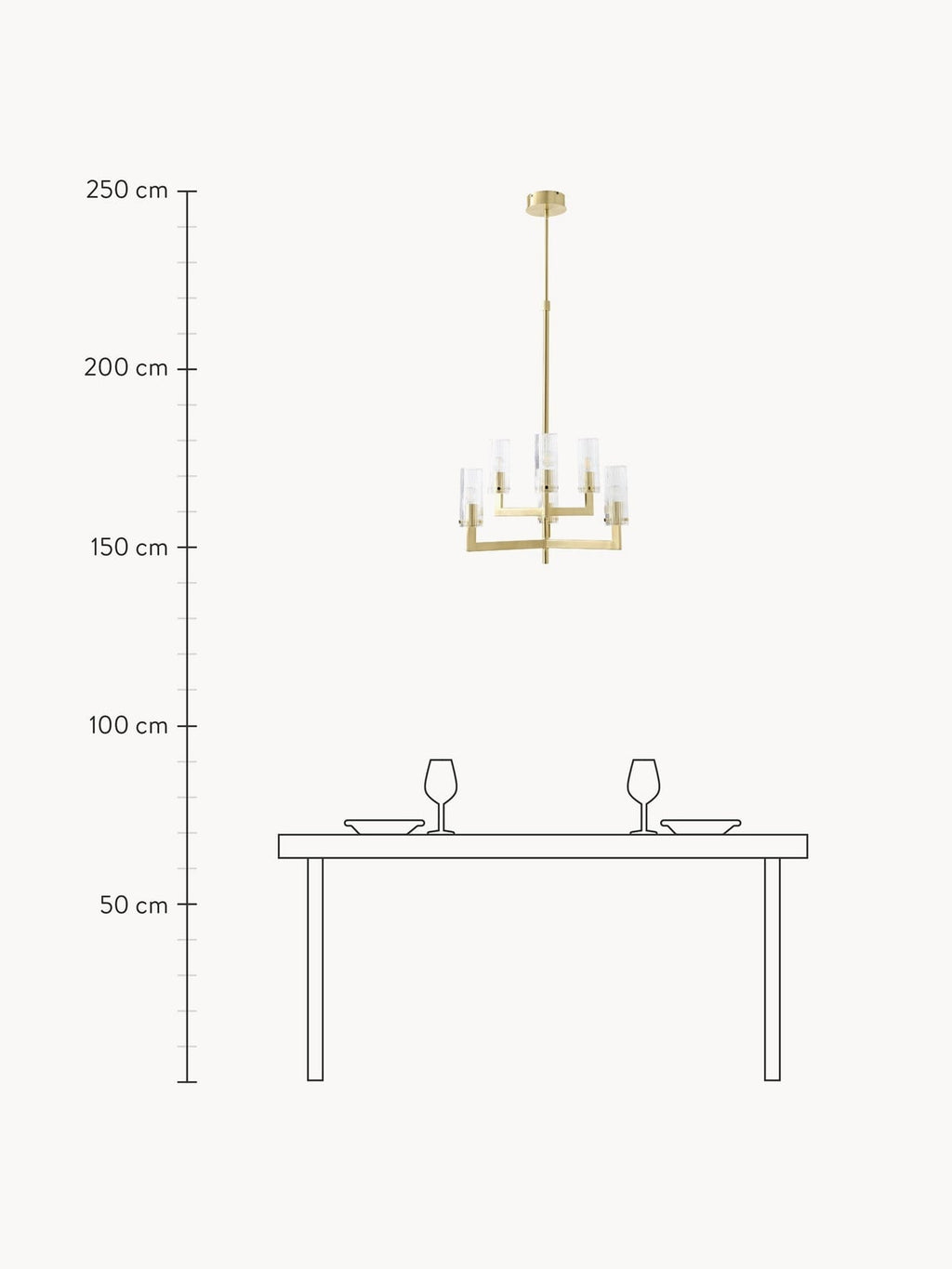Emmi Ribbed Glass Chandelier