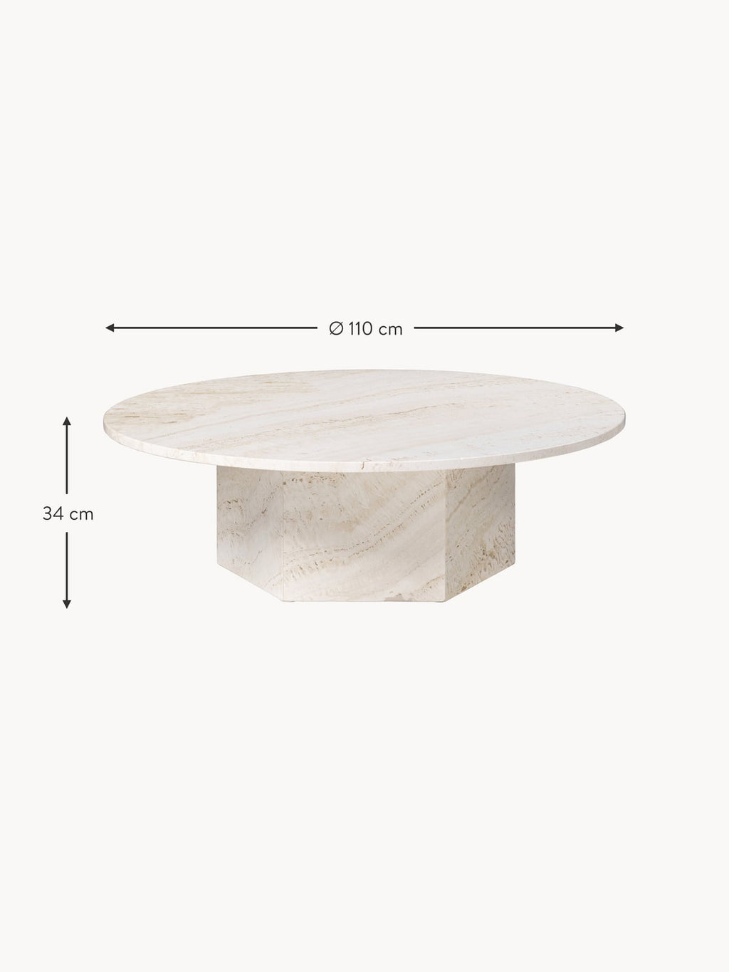 Epic Round Travertine Coffee Table
