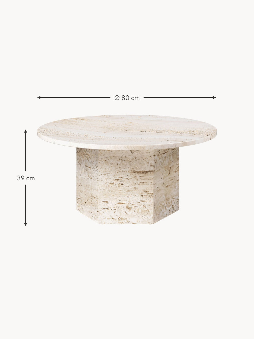 Epic Round Travertine Coffee Table