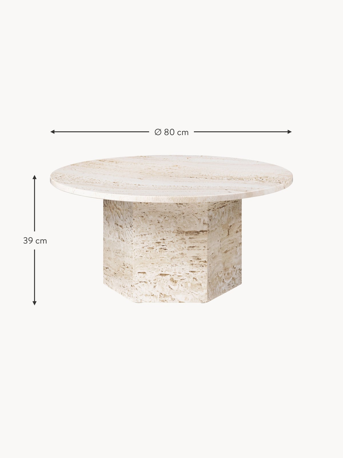 Epic Round Travertine Coffee Table