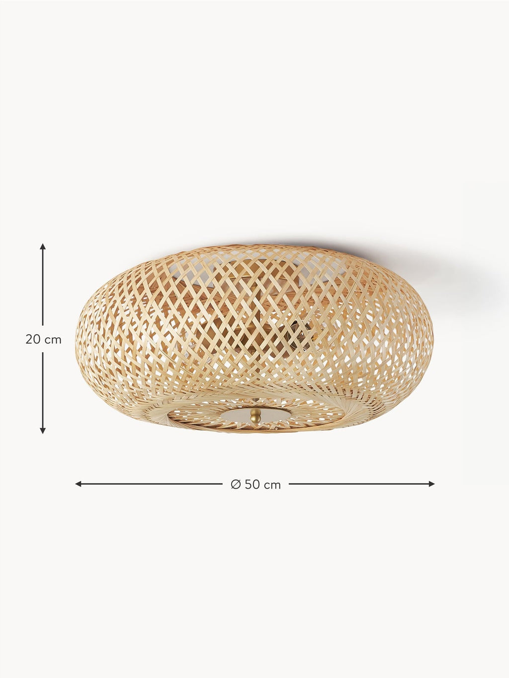 Evelyn Bamboo Design Ceiling Lamp, Untreated