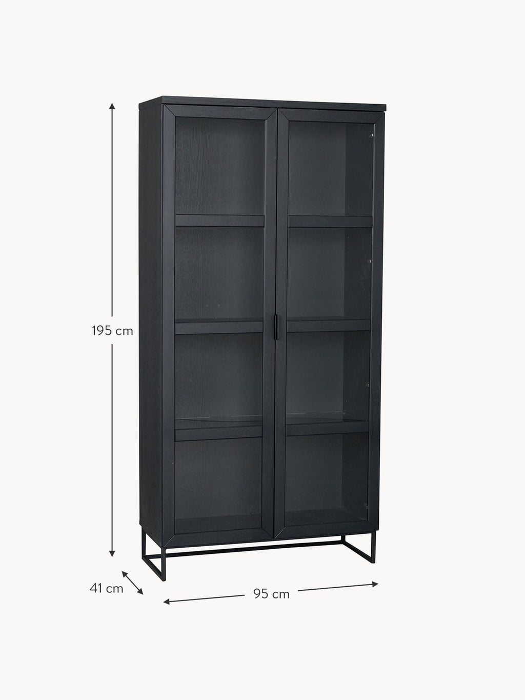 Everett Oak Wood Display Cabinet