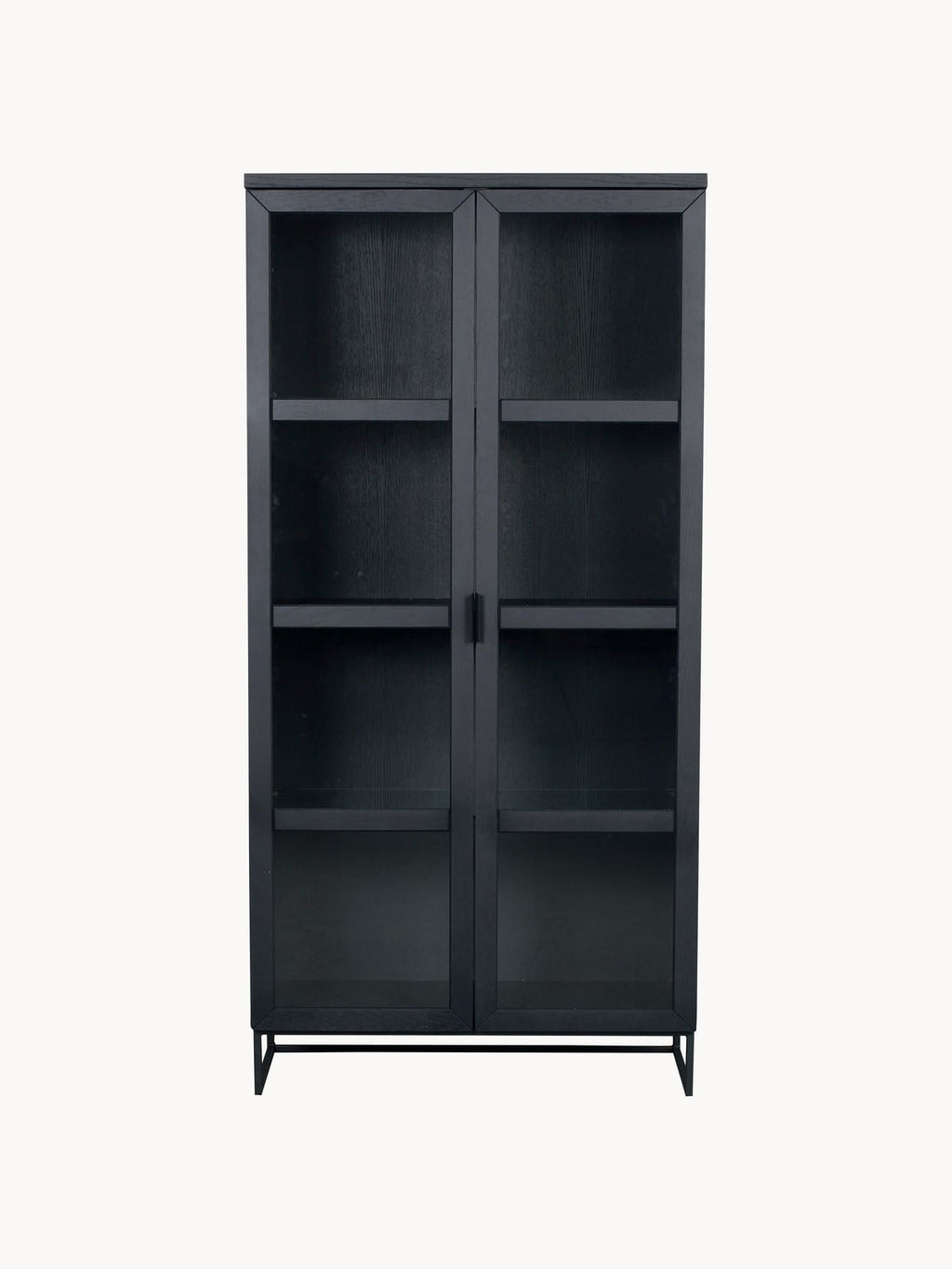 Everett Oak Wood Display Cabinet