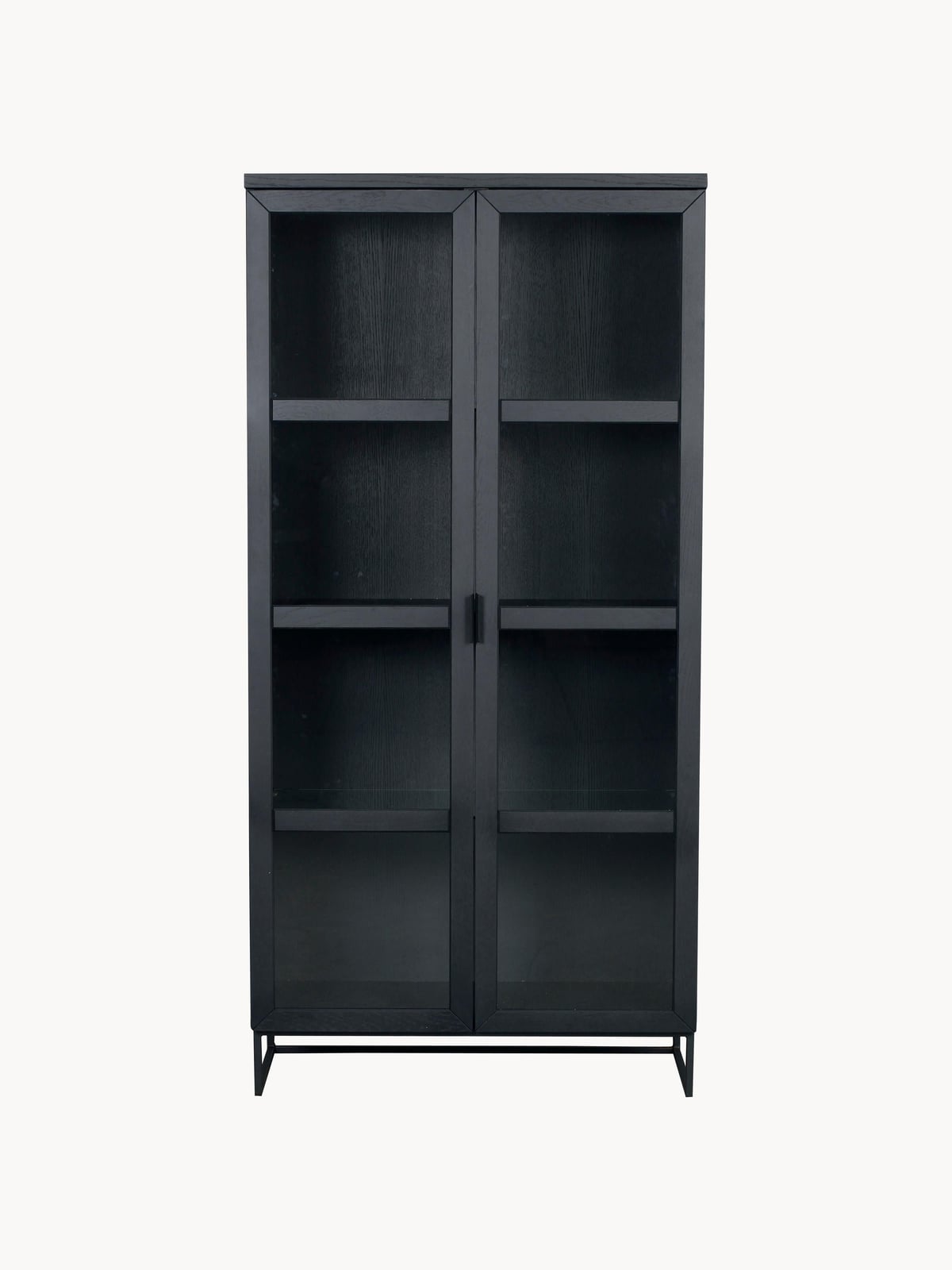 Everett Oak Wood Display Cabinet