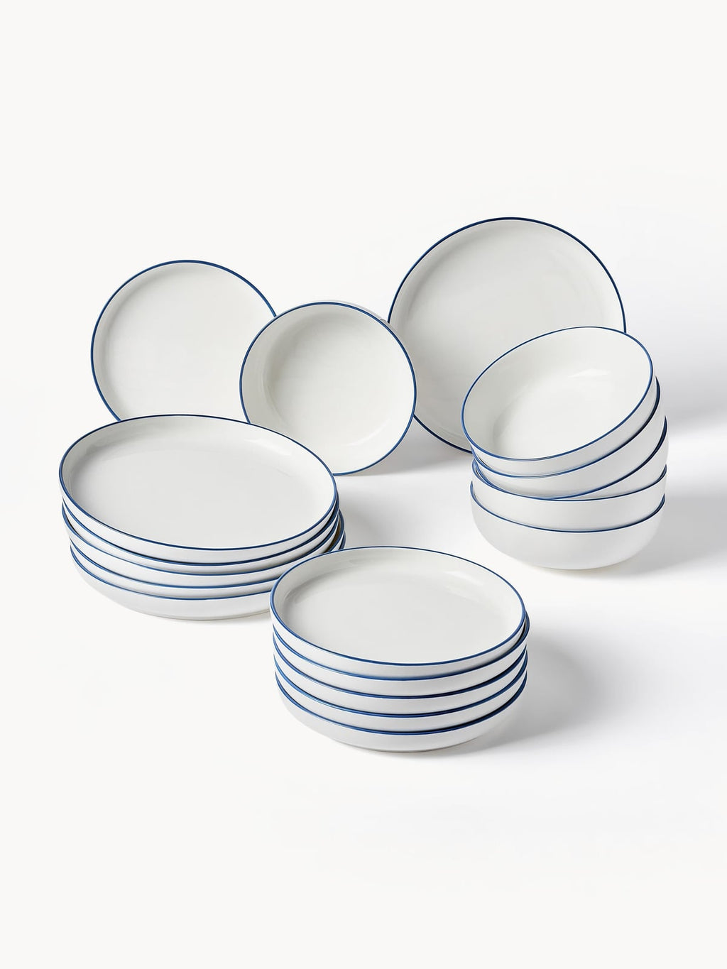 Facile Porcelain Tableware Set, 6 People, Set of 18