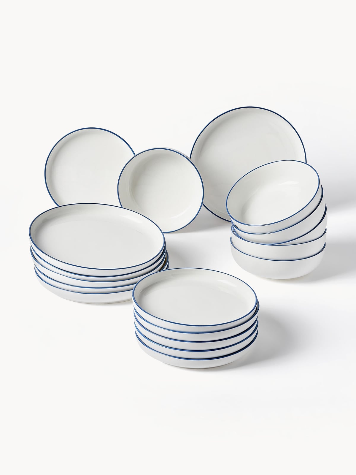 Facile Porcelain Tableware Set, 6 People, Set of 18