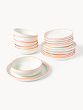 Facile Porcelain Tableware Set, 6 People, Set of 18