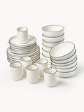 Facile Porcelain Tableware Set, 6 People, Set of 30