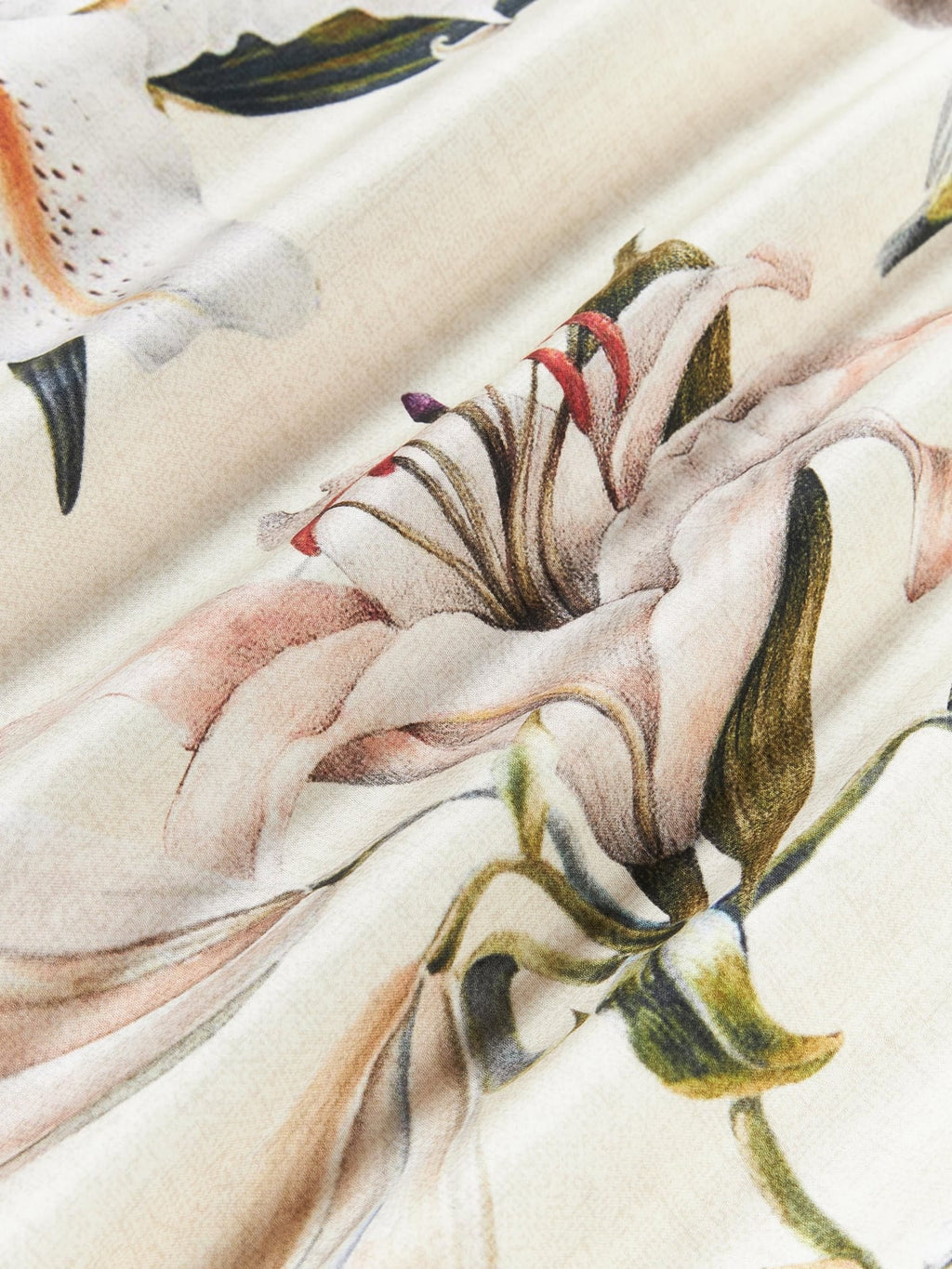Flori Cotton Sateen Duvet Cover with Floral Print