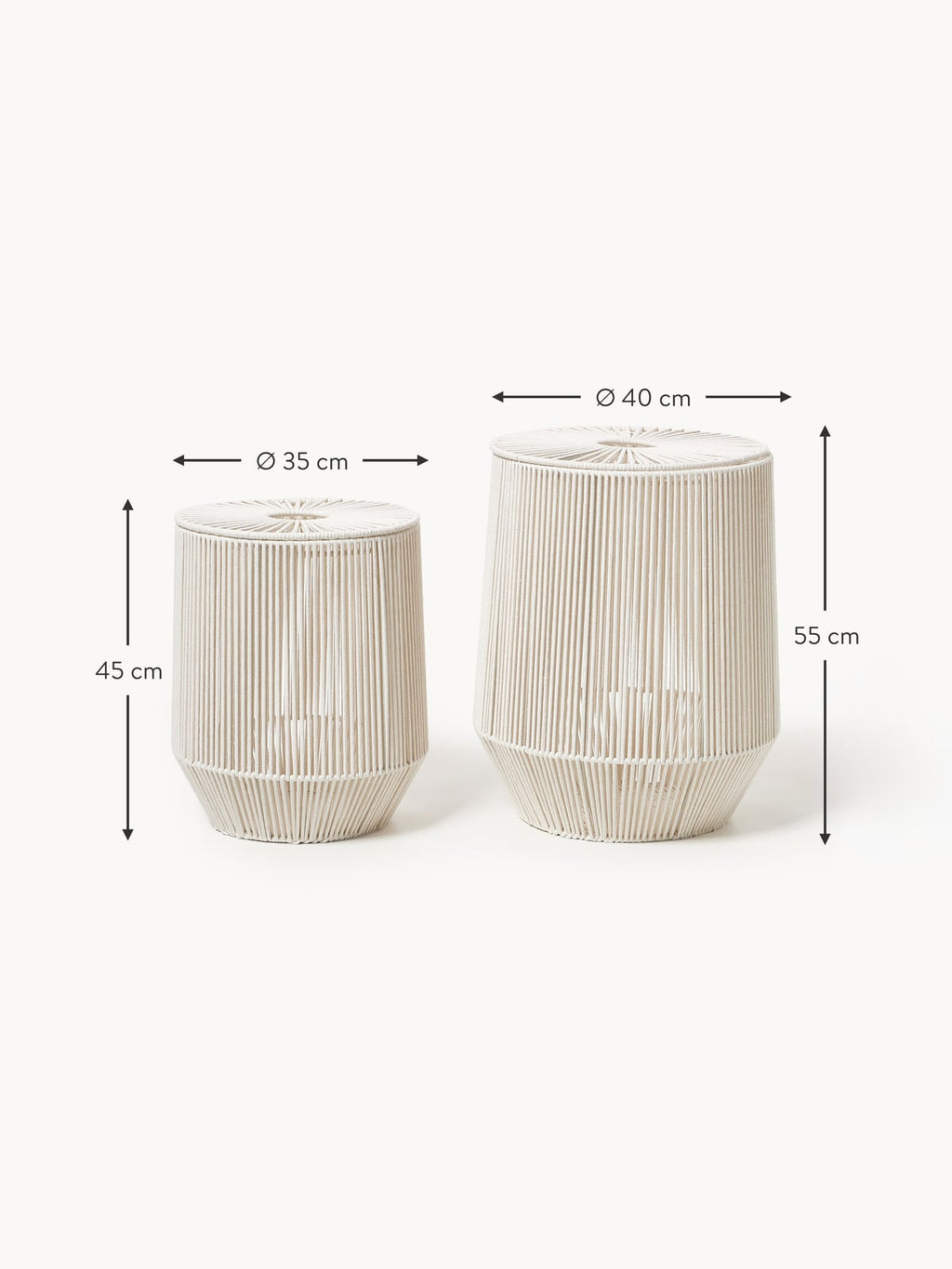 Gabe Handwoven Rope Laundry Baskets, Set of 2