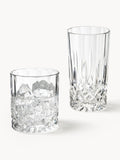 George Whisky & Highball Glasses with Embossed Pattern, Set of 8