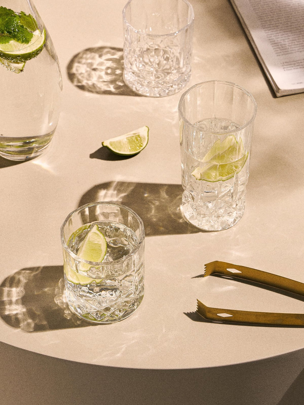 George Whisky & Highball Glasses with Embossed Pattern, Set of 8
