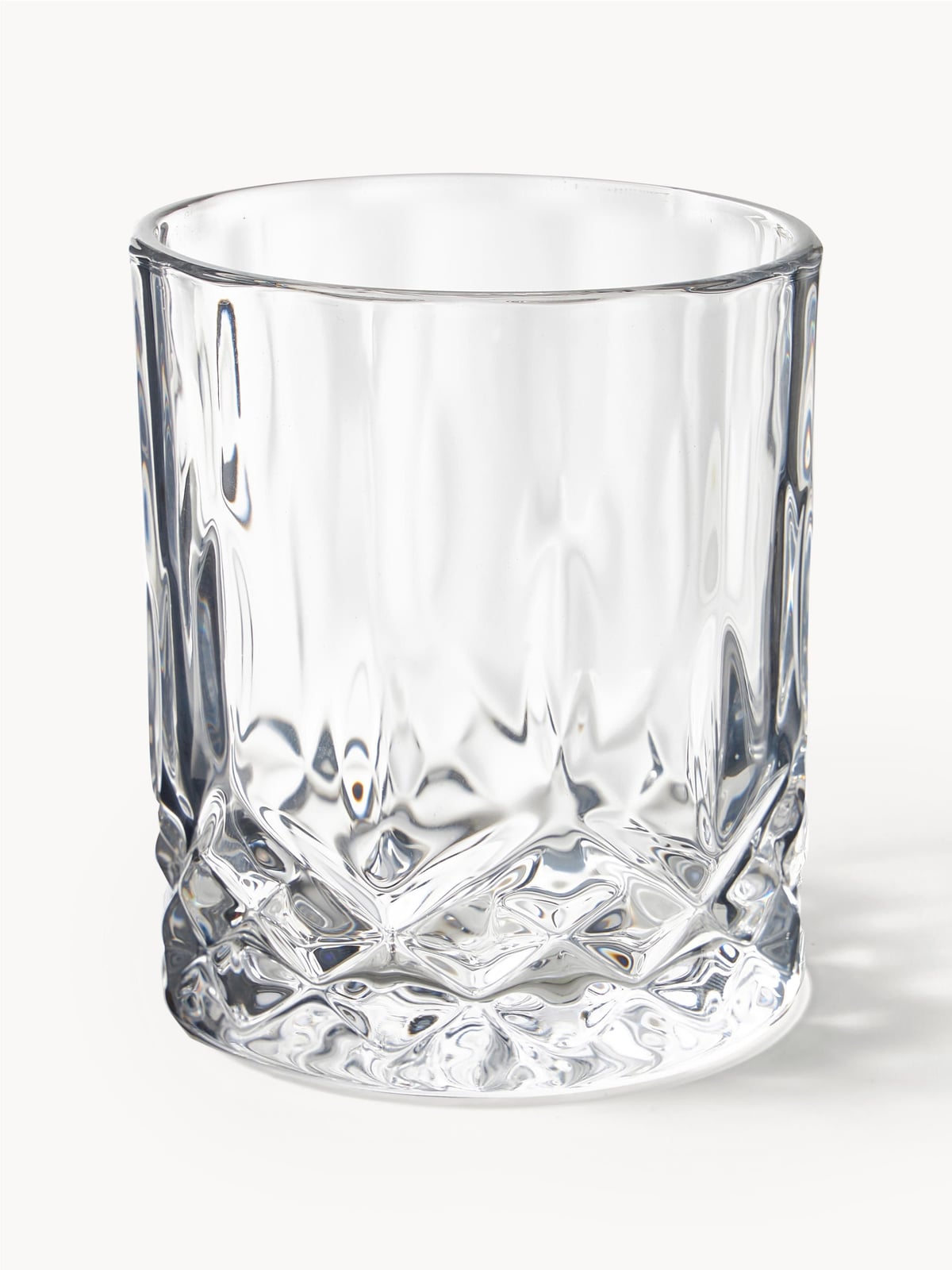 George Whisky & Highball Glasses with Embossed Pattern, Set of 8