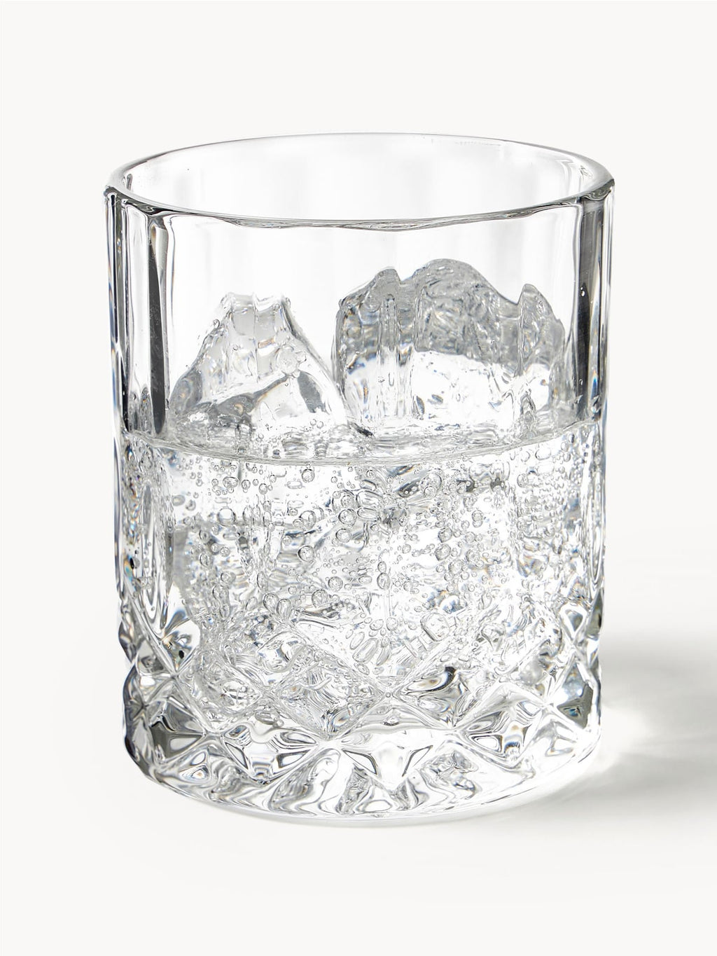 George Whisky & Highball Glasses with Embossed Pattern, Set of 8