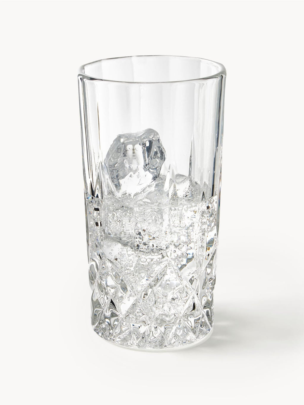 George Whisky & Highball Glasses with Embossed Pattern, Set of 8