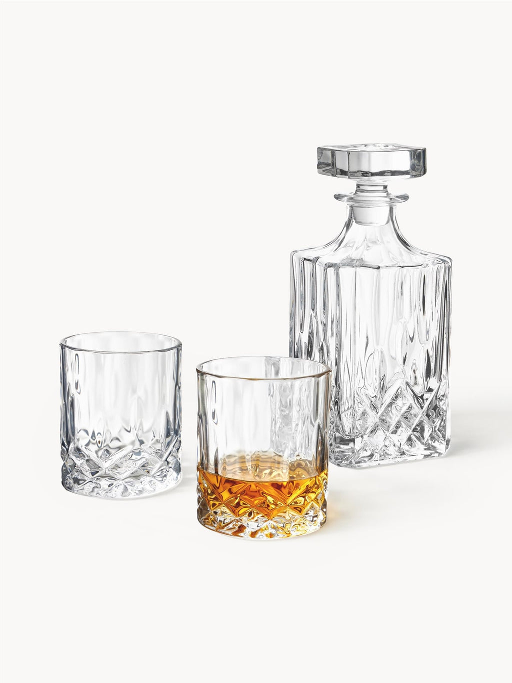 George Whisky Set with Embossed Pattern