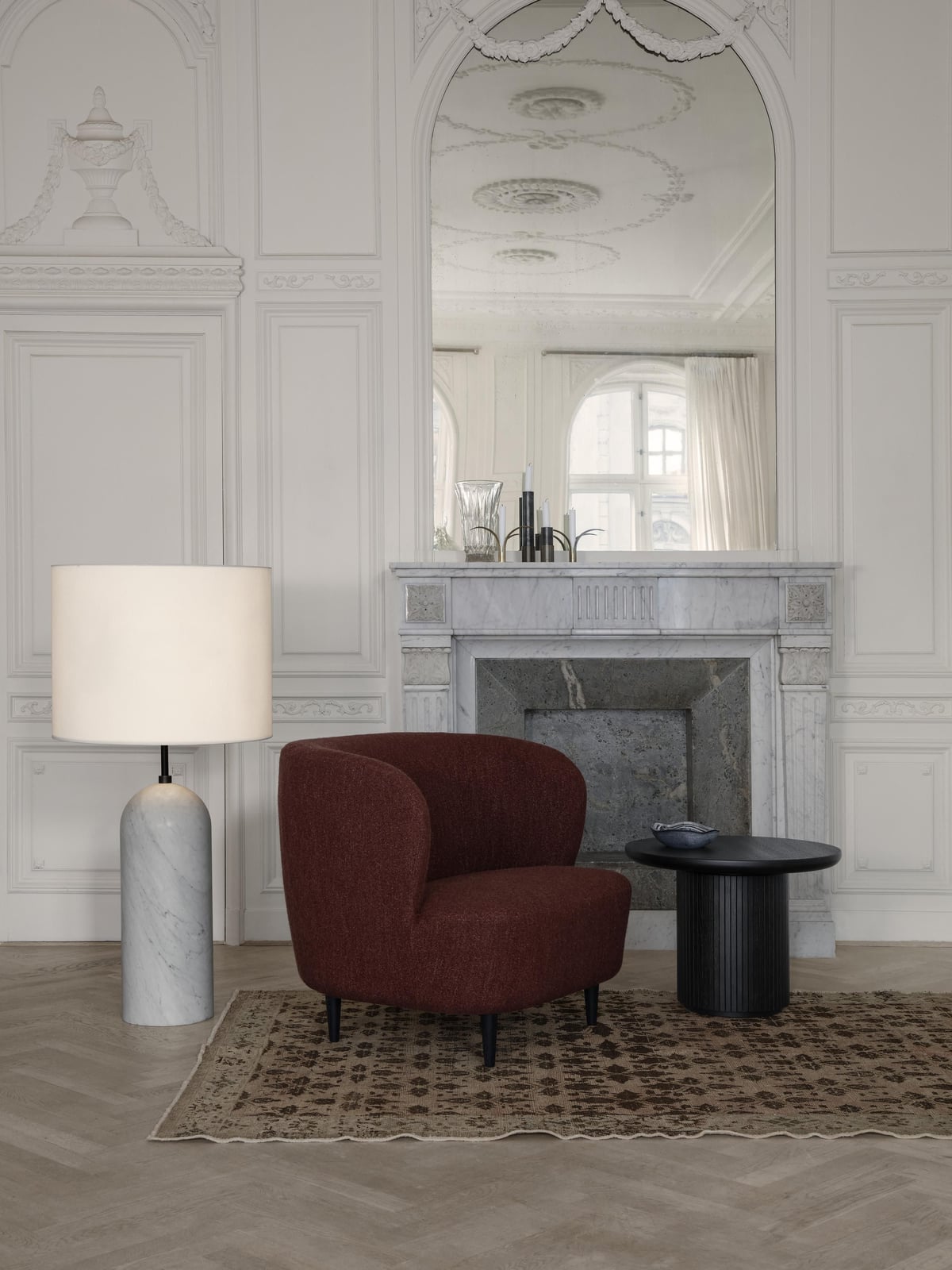 Gravity Dimmable Floor Lamp with Marble Base, H 120 cm