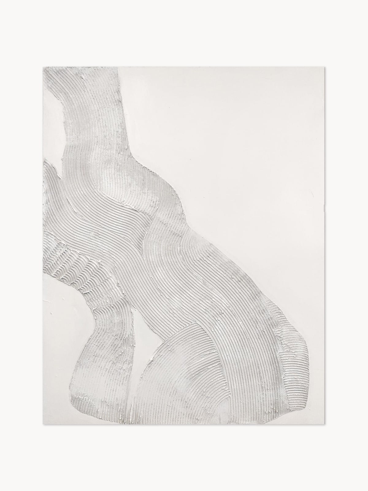 Hand-Painted Canvas Art White Sculpture 1