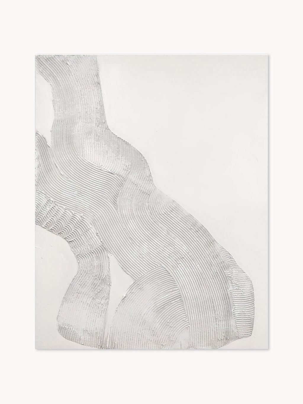 Hand-Painted Canvas Art White Sculpture 1