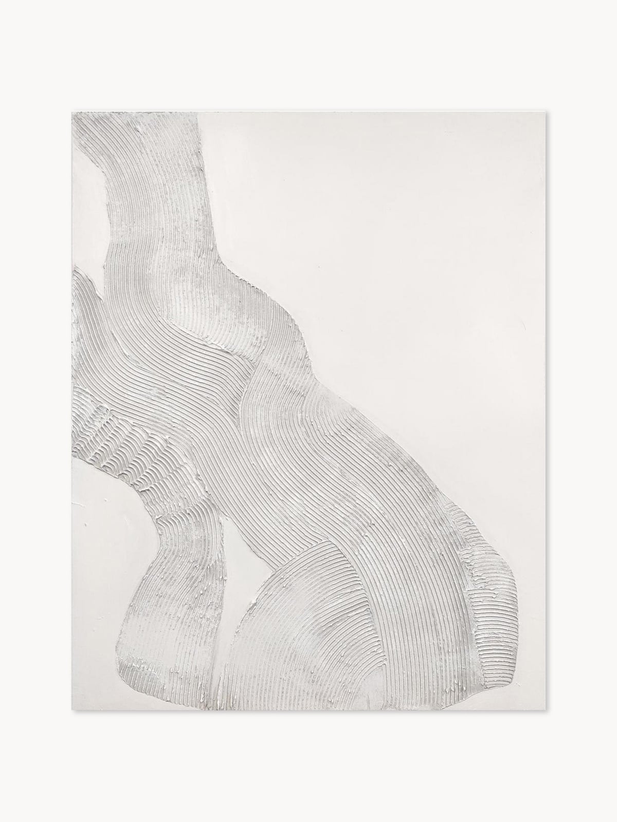 Hand-Painted Canvas Art White Sculpture 1