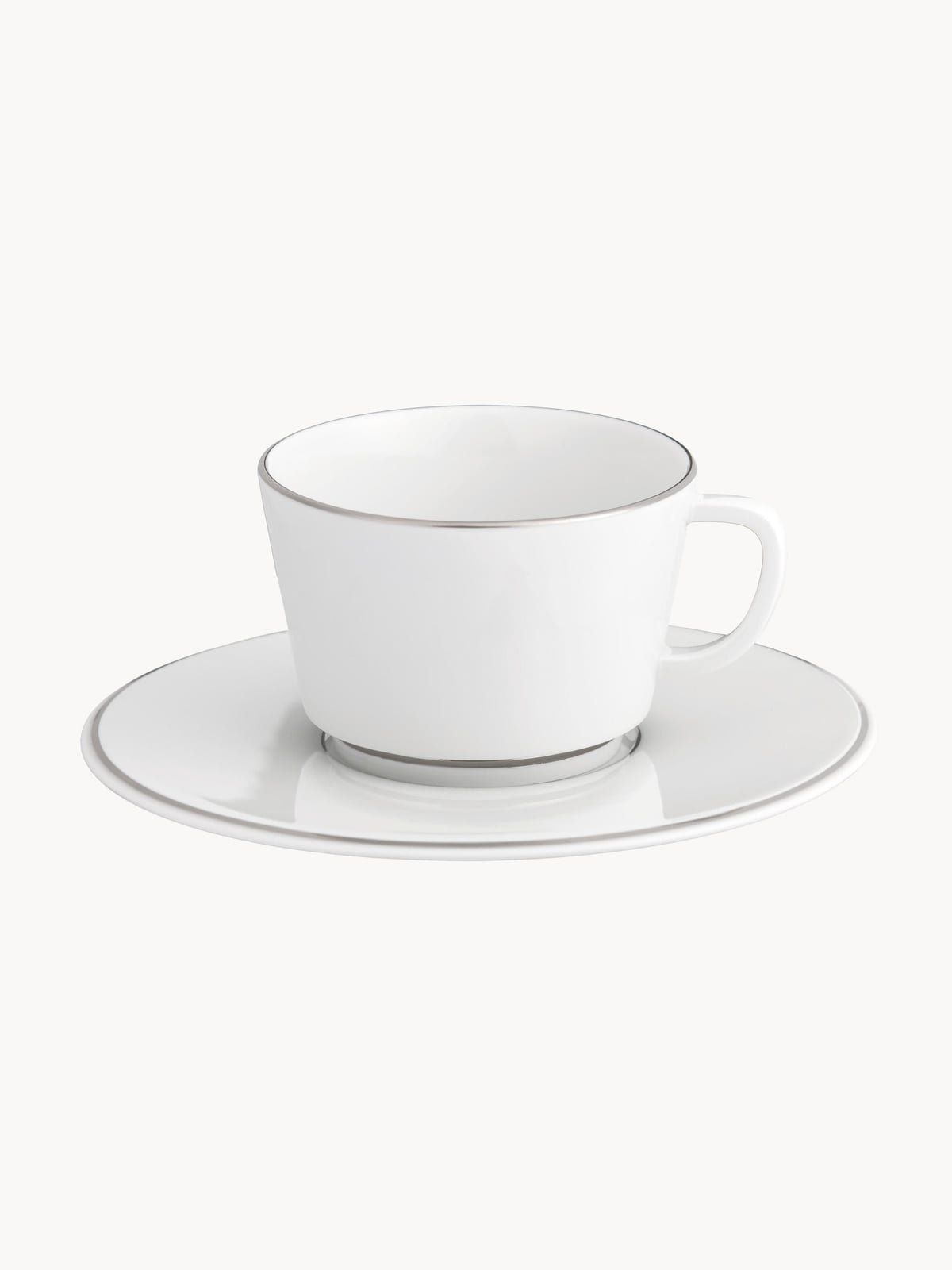 Handmade Porcelain Vitruv Coffee Cups with Saucers, Set of 2