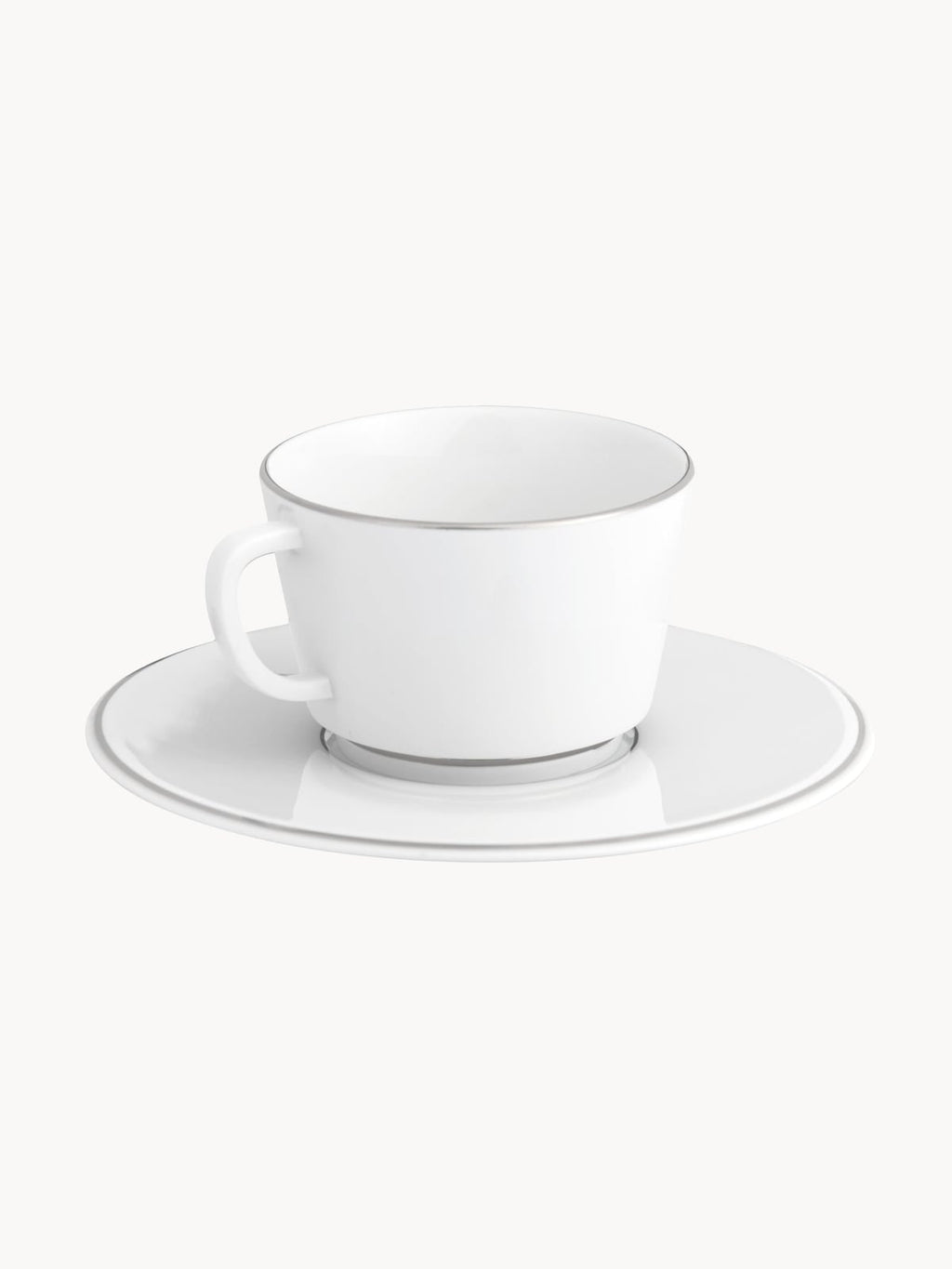 Handmade Porcelain Vitruv Coffee Cups with Saucers, Set of 2
