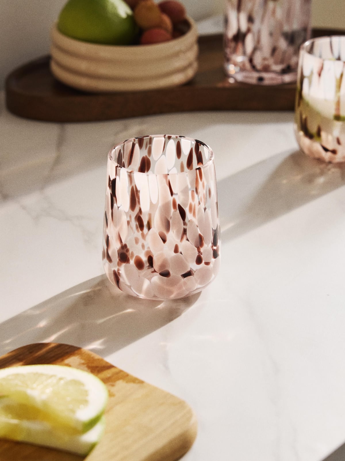 Handmade Speckled Glass Tumblers Oakley, Set of 4