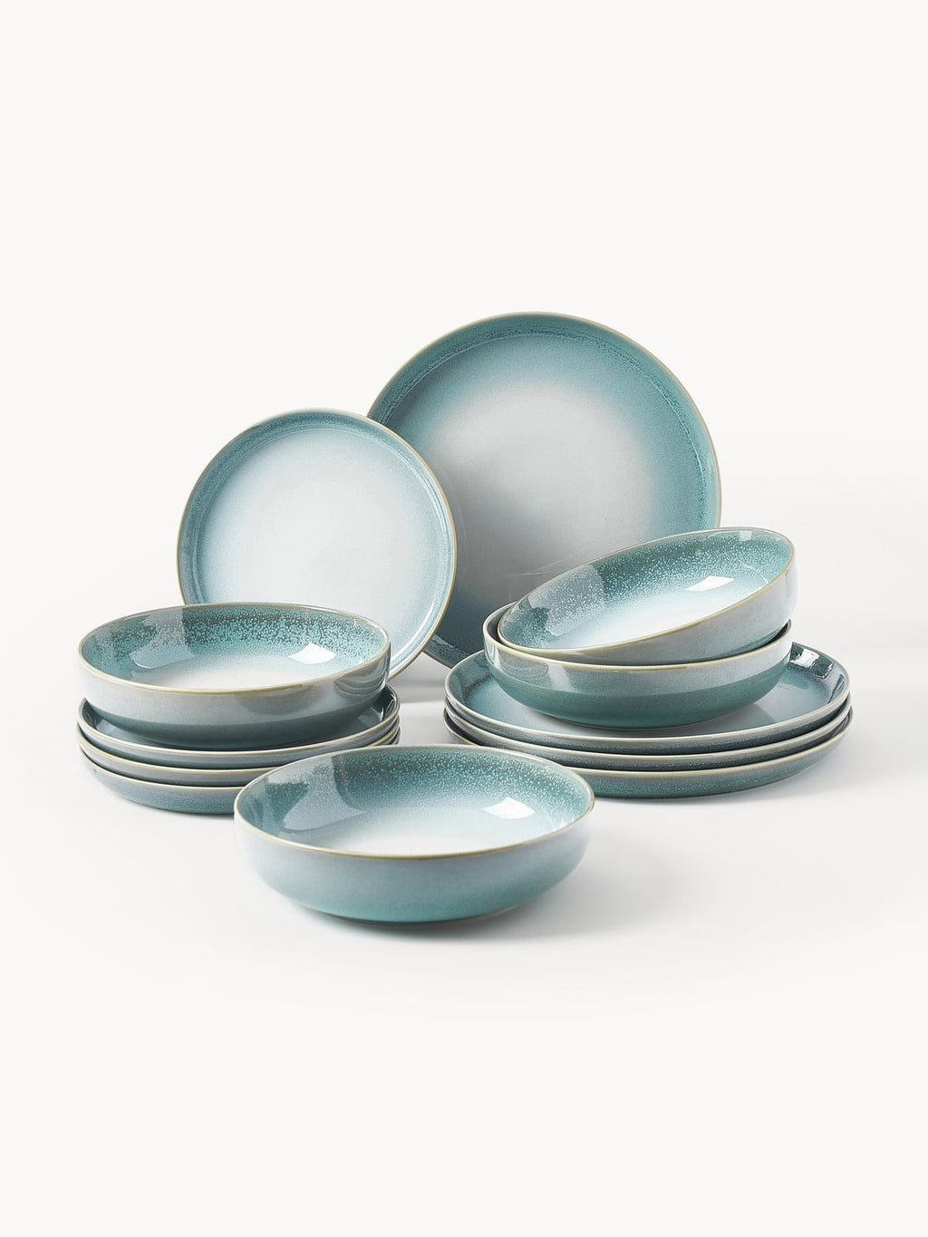 Havana Reactive Glaze Tableware Set, 4 people, Set of 12