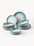 Havana Reactive Glaze Tableware Set, 4 people, Set of 12