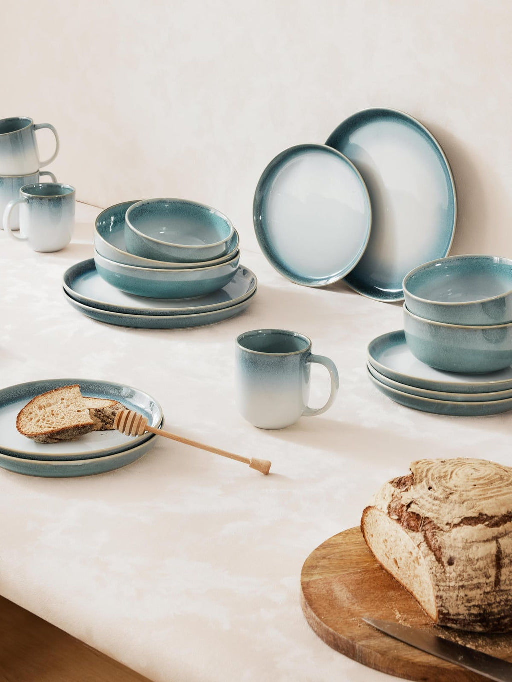 Havana Reactive Glaze Tableware Set, 4 people, Set of 12