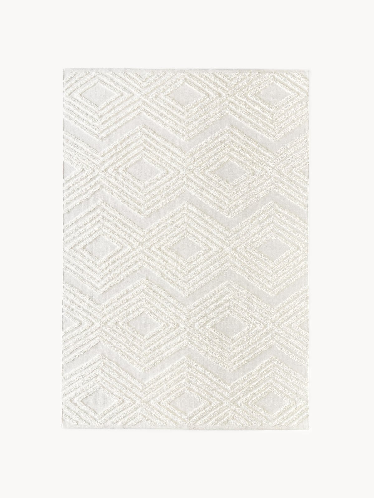 High-Low Cotton Rug Ziggy, Hand-Woven