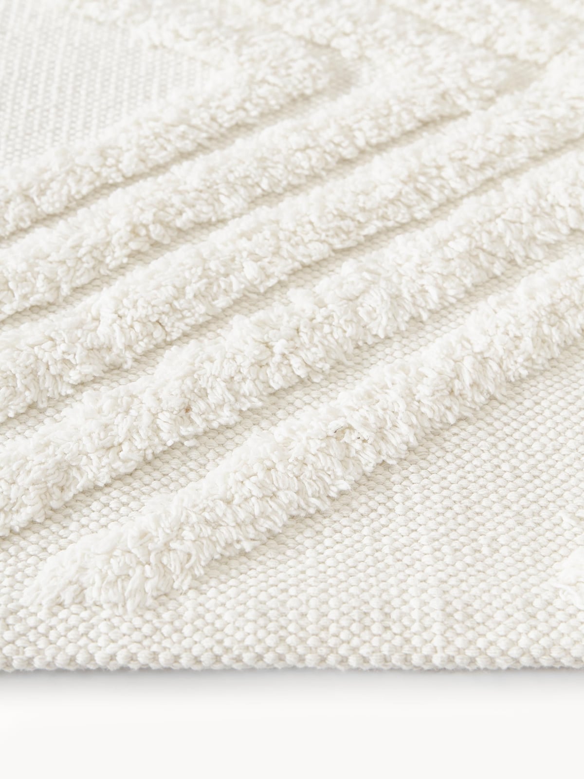 High-Low Cotton Rug Ziggy, Hand-Woven