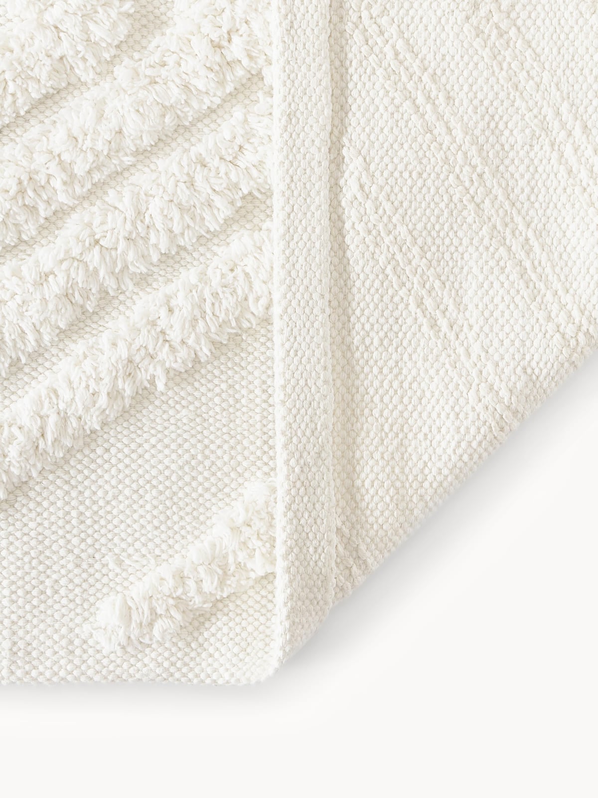 High-Low Cotton Rug Ziggy, Hand-Woven