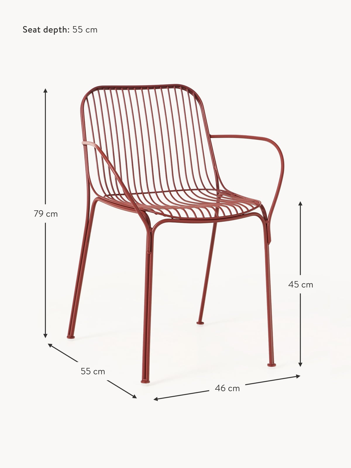 Hiray Garden Dining Chair with Armrests