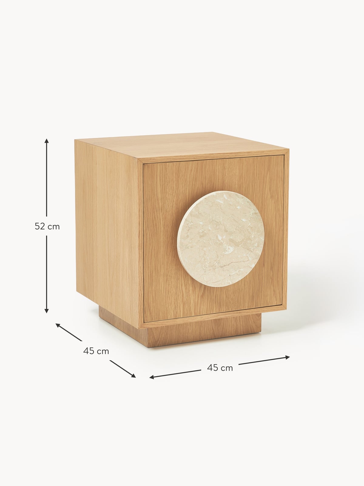 Holden Bedside Table with Travertine Handle